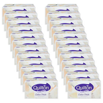 24x 110pc Quilton 3 Ply Facial Tissues 20x19.5cm Hypo-allergenic - White