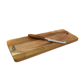 2pc Cerve Acacia Cheese Board w/ Knife Set Home Kitchen 38x15cm Natural