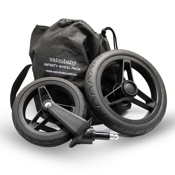 4pc Valcobaby Infinity Stroller Wheel Set Black
