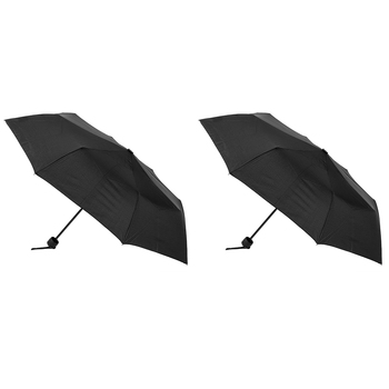 2PK Clifton UPF50+ Manual Womens Folding Umbrella - Black