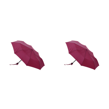 2PK Clifton UPF50+ Mini Maxi Folding Umbrella - Burgundy Red