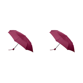 2PK Clifton UPF50+ Mini Maxi Folding Umbrella - Burgundy Red