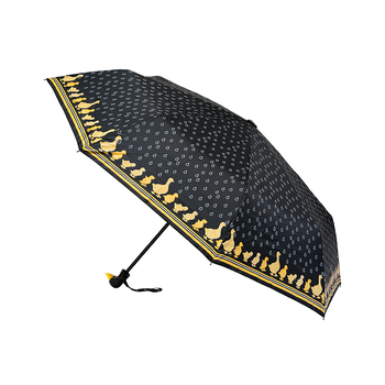 Clifton Women's Folding 100cm Duck Handle/Print Umbrella - Black