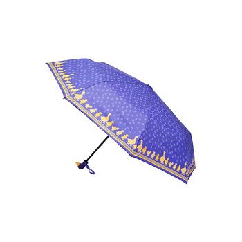 Clifton Women's Folding 100cm Duck Handle/Print Umbrella - Purple