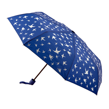 Clifton UPF50+ Royal w/ White Birds Print Mini Maxi Umbrella