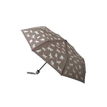 Clifton UPF50+ Grey w/ White Cat Print Mini Maxi Umbrella
