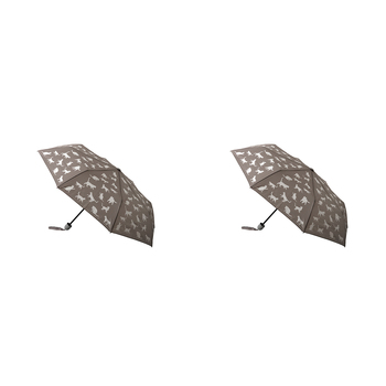 2PK Clifton UPF50+ Grey w/ White Cat Print Mini Maxi Umbrella