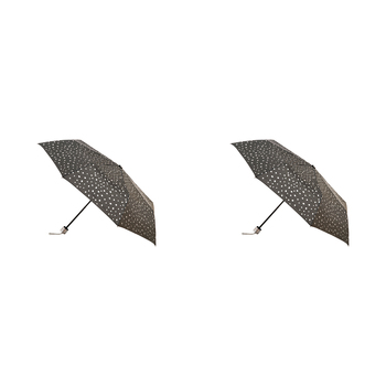 2PK Clifton UPF50+ Grey w/ Silver Spots Print Mini Maxi Umbrella