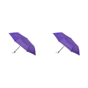 2PK Clifton UPF50+ Purple w/ Silver Spots Print Mini Maxi Umbrella