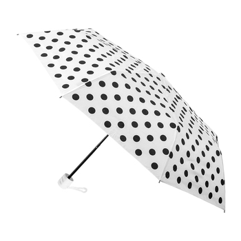 Clifton Women's Folding 98cm Deluxe Mini Maxi Umbrella - Black Polka Dots