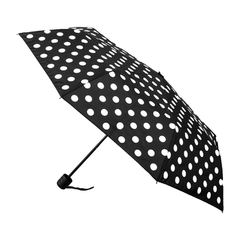 Clifton Women's Folding 98cm Deluxe Mini Maxi Umbrella - White Spots