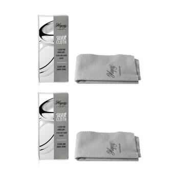 2PK Hagerty Silver Cleaning/Polishing Cloth Jewellery Care Accessory 30x24cm
