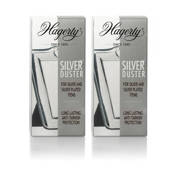 2PK Hagerty White Line Silver Duster Cloth Metal Anti-Tarnish Protection 30x36cm