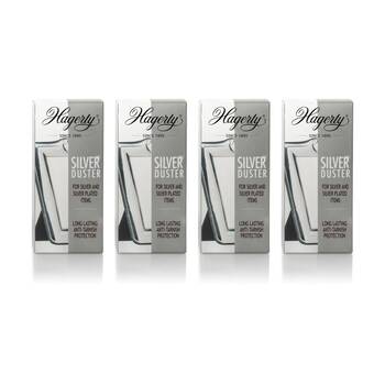 4PK Hagerty White Line Silver Duster Cloth Metal Anti-Tarnish Protection 30x36cm