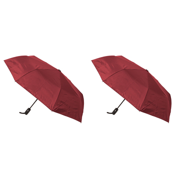 2PK Clifton UPF50+ Auto Open Smooth Folding Umbrella - Burgundy Red