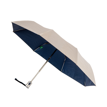 Clifton Women's Folding 96cm Auto Open Silver Coated Umbrella Navy Inside