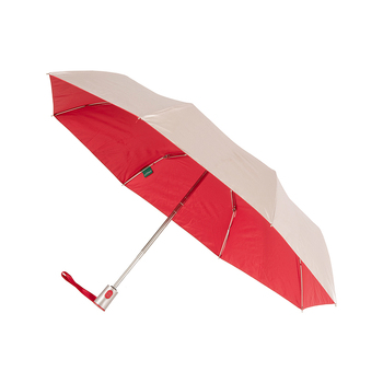Clifton Women's Folding 96cm Auto Open Silver Coated Umbrella Red Inside