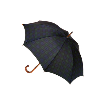 Clifton Women's Walking 103cm Wood Handle Umbrella - Black Watch Tartan
