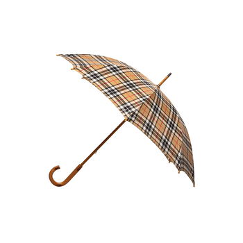 Clifton Women's Walking 103cm Wood Handle Umbrella - Thomson Camel Tartan