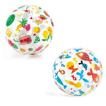 2PK Intex Lively Print 51cm Balls Assorted Kids pool Toys 3Y+