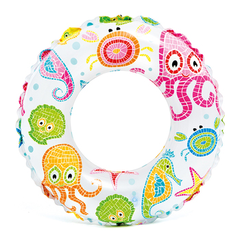Intex Lively Print 61cm Swim Rings Assorted Inflatable Kids Floats 6-10Y+