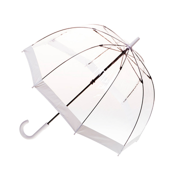 Clifton Women's Walking 87cm Clear PVC Birdcage Umbrella - White Border