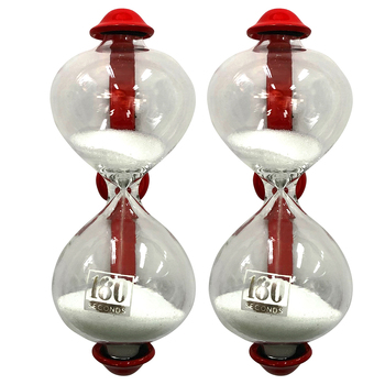 2PK Dulton Magnetic 8.5cm Sandglass 3-Minute Kitchen Timer - Red