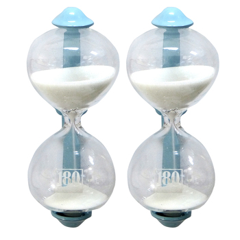 2PK Dulton Magnetic 8.5cm Sandglass 3-Minute Kitchen Timer - Sax Blue