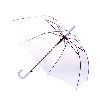 Clifton Women's Walking 99.5cm Clear PVC Birdcage Umbrella - White Handle