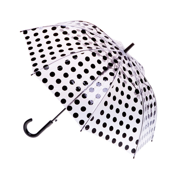Clifton Women’s Walking 98cm Auto Open Clear Umbrella - Black Spots