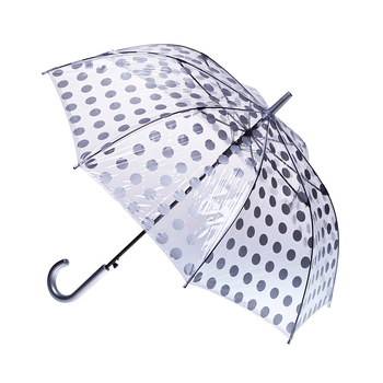 Clifton Women’s Walking 98cm Auto Open Clear Umbrella - Silver Spots