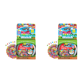 2PK Crazy Aarons Thinking Putty Arcade Adventure Hide Inside Toy 10cm 3y+