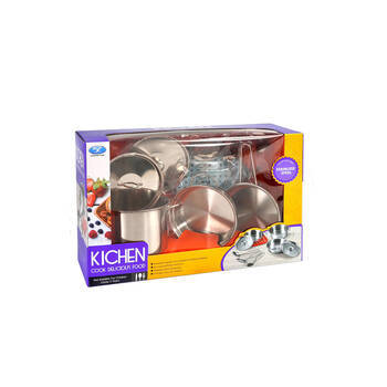 9pc All Brands Toys Kitchen Cook Stainless Steel Set Kids Toy 3y+