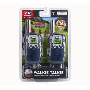2pc ABT Kids Walkie Talkie Deluxe Clear Audio W/ 1000ft Range Black