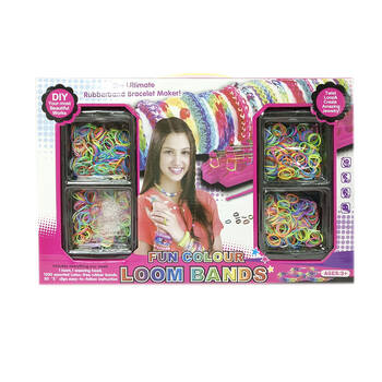 1600pc ABT Kids Loom Bands Set W/ 2 Knitting Spools Multicoloured