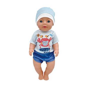 7pc ABT Kids Drink N Wet Pretend Boy Baby Doll With Accessories 45cm