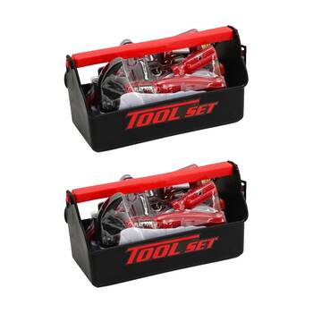 2x 14pc ABT Kids Pretend Tool Set W/ Carry Box And Accessories. 3Y+