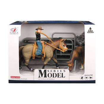 ABT Farm Animals Cowboy W/ Horse & Foal Set Accessories 3Y+ Assorted