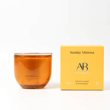 Aromabotanical Sunday Mimosa Valencia Orange Scent Fragrance Candle Jar 400g