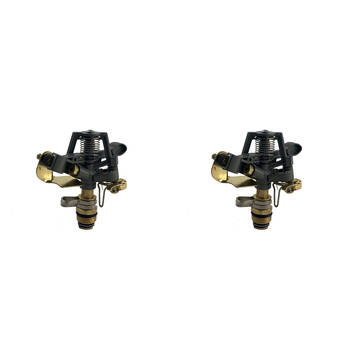 2PK AgBoss Even Coverage Large Distance Impulse Sprinkler Head Gardening Black