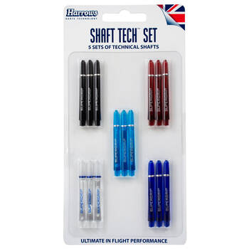 15pc Harrows Super Spin Technical Darts Shafts Accessory Set Up to 5 Colours
