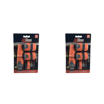 2x 4pc AgBoss Gardening Hose Connector WIth Spray Nozzle Set 1/2 Inch