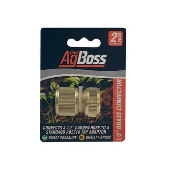 AgBoss Brass Water Gardening Hose Mender/Adapter Durable 1/2 Inch