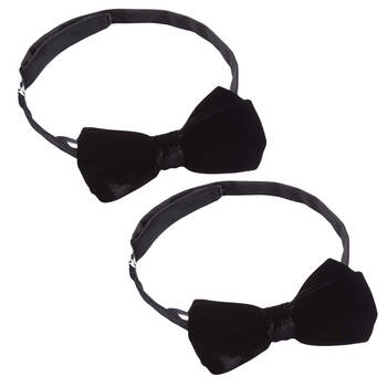 2PK Abelard Velvet Bowtie Men's Stylish Accessory - Black