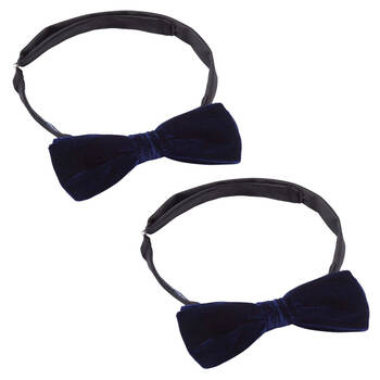 2PK Abelard Velvet Bowtie Men's Stylish Accessory - Navy