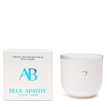 Aromabotanical Blue Apatite Crystal Infused 340g Scented Wax Candle
