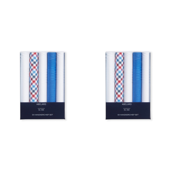 10pc Abelard Classic Mens Cotton Hankerchief Set - Blue
