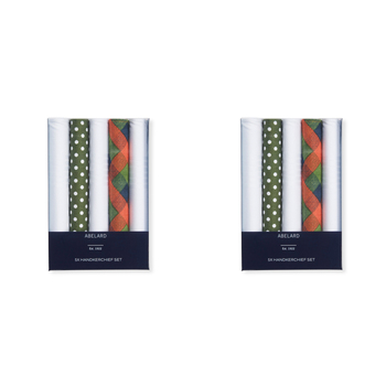 10pc Abelard Classic Mens Cotton Hankerchief Set - Green