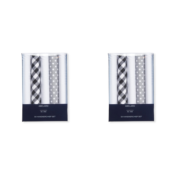 10pc Abelard Classic Mens Cotton Hankerchief Set - Grey
