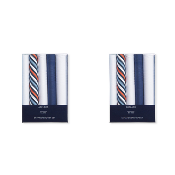 10pc Abelard Classic Mens Cotton Hankerchief Set - Navy